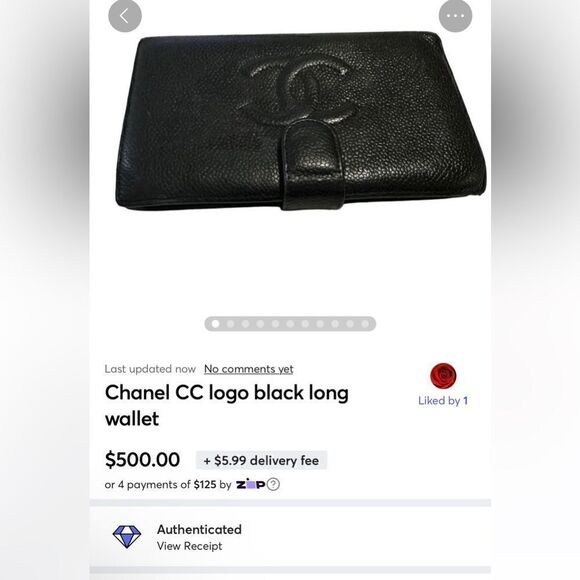 Chanel black long wallet with CC logo - Picture 2 of 15